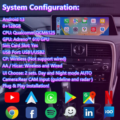 Lsailt Android Carplay Lexus Video Interface cho năm 2016-2019 RX 350 RX450h RX200t RX350L RX450L RX300 RX350