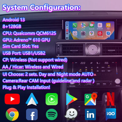 Lsailt Android Carplay Interface cho Lexus IS200T IS300H IS350 IS300 F Sport AWD IS XE30 2017-2020
