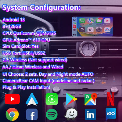 Giao diện video Android Lsailt cho xe Lexus RC 350 RC200t RC300h RC350 RCF RC300 đời 2014-2018