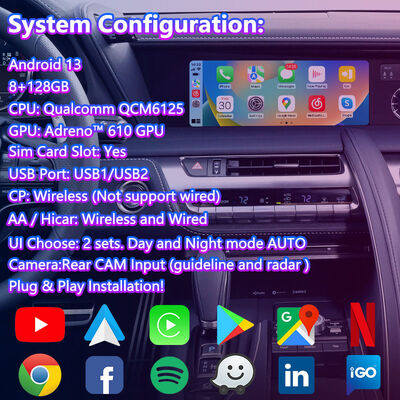 Giao diện video Lsailt Android Carplay cho Lexus 2017-Nay Lexus LC 500h 500 LC500 LC500h
