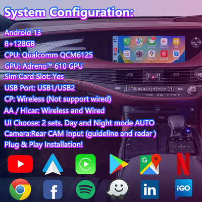 Giao diện video Android Carplay Lsailt cho Lexus 2017-2020 Lexus LS500 LS500h