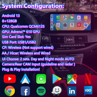 Giao diện video đa phương tiện Lsailt Android cho Lexus LS460 LS600h LS F-Sport AWD 2012-2017