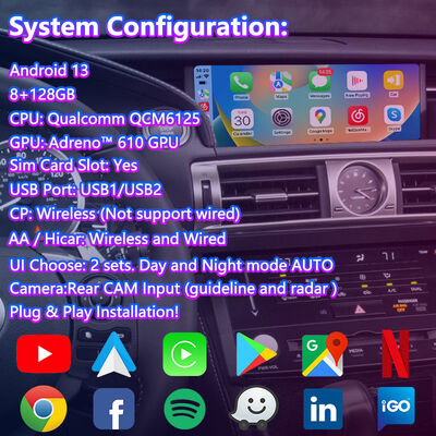 Màn hình đa phương tiện Lsailt Android Carplay cho Lexus IS 250 IS200T IS300 IS350 IS300h IS250 2013-2020
