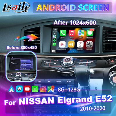 Lsailt Android Carplay màn hình đa phương tiện cho 2010-2020 Nissan Elgrand E52