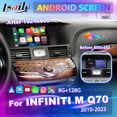 Lsailt Android Carplay màn hình đa phương tiện cho 2010-2023 Infiniti M25 M30d M37 M56 M35h Y51 Q70