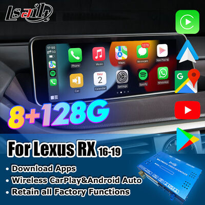 Giao diện video CarPlay/Android cho hệ thống đa phương tiện Lexus RX450H RX350 12.3 inch 2016-2021 Tích hợp YouTube, NetFlix, Android Auto