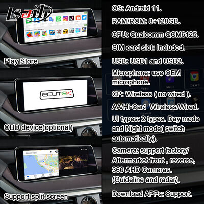 Giao diện video CarPlay/Android cho hệ thống đa phương tiện Lexus RX450H RX350 12.3 inch 2016-2021 Tích hợp YouTube, NetFlix, Android Auto