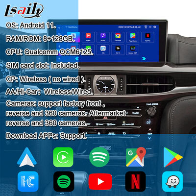 OEM Android Upgrade Module cho Lexus RX GX LS NX ES tích hợp không dây CarPlay, Android Auto, YouTube,NetFlix