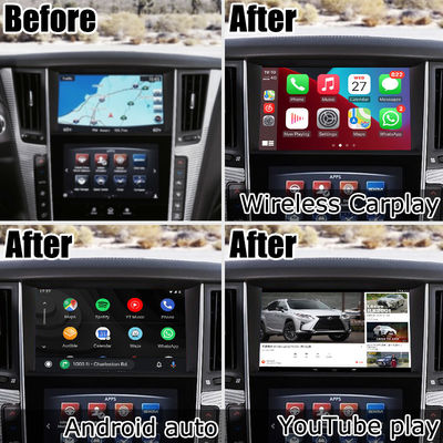 Giao diện GPS carplay, giao diện hộp điều hướng Android 11 8+128GB cho Infiniti Q50 / Q60