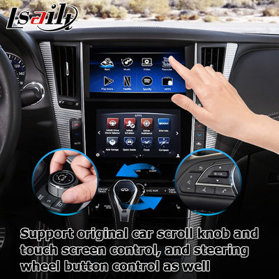 Giao diện GPS carplay, giao diện hộp điều hướng Android 11 8+128GB cho Infiniti Q50 / Q60