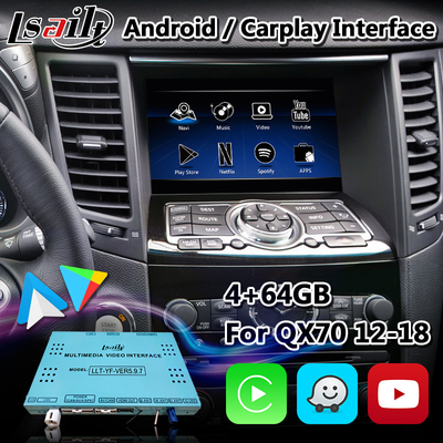 Giao diện tự động Android không dây 4 + 64GB Android Carplay cho Infiniti QX70 QX50 QX60 Q70