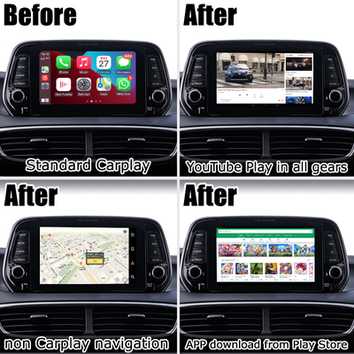 Giao diện Video trên ô tô Android 9.0 AI Box USB HDMI Dành cho ô tô Hyundai Kia có carplay
