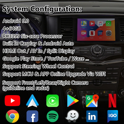 Lsailt Android Multimedia Interface cho Nissan Patrol Y62 với Carplay không dây