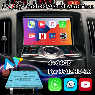 Giao diện Lsailt Android Carplay cho Nissan 370Z với Android Auto Youtube Waze không dây
