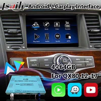 Giao diện điều hướng đa phương tiện Android cho Infiniti QX80 với Android Auto Carplay không dây