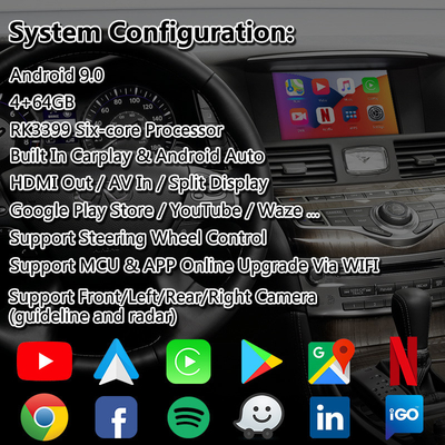 Lsailt Android Multimedia Interface Box cho Infiniti Q70 với Wireless Android Auto Carplay