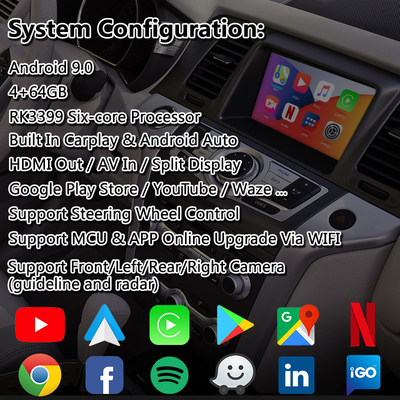 Giao diện đa phương tiện trên xe hơi Lsailt Android Navigation dành cho Nissan Murano Z51 với Carplay